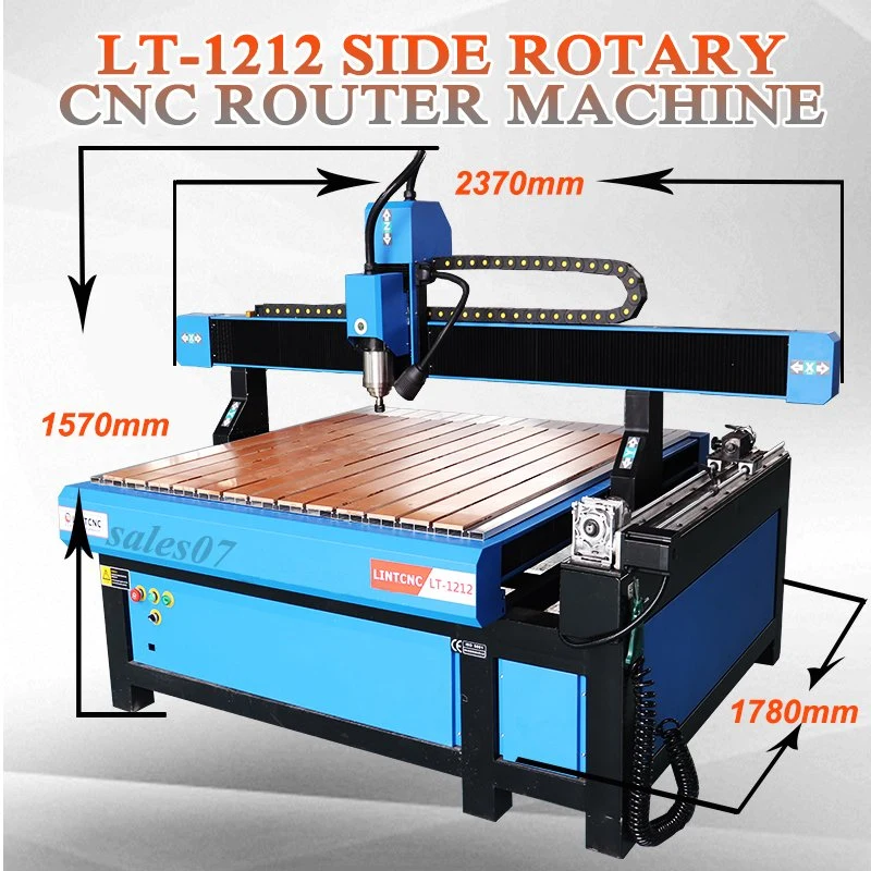 Hot Sale Wood Carving Cutting Milling Machine 6090 1212 1325 Advertising Side Rotary CNC Router for Metal Acrylic Plastic Sheet