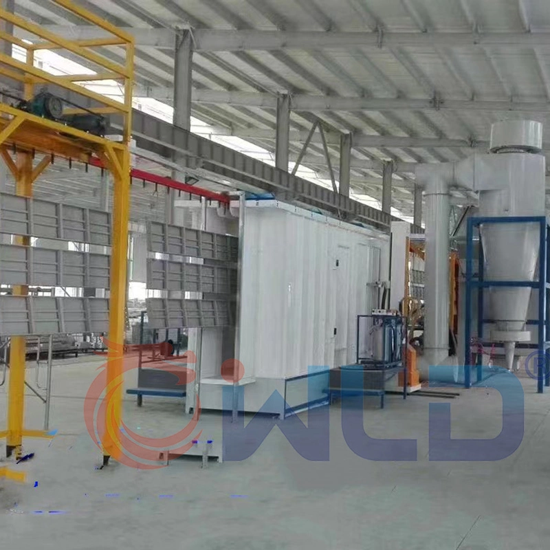 Powder Coating Production Line with Gas Oven Automatic Powder Coating Gun Reciprocator Powder Hopper Cabinet Coating Machine